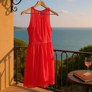 J CREW Silk Chiffon Megan Dress Pink Sheer Formal Wedding Bridesmaid Womens 6